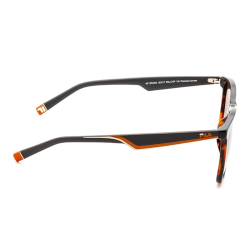 FILA 100% UV protected Solid Polarized sunglasses for Men with Havana Acetate frame and Brown colored Lens