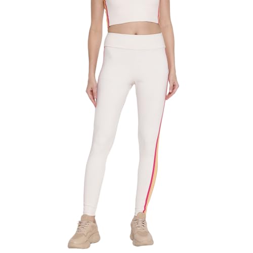 GUESS Women Off White Striped Legging_7624302429289