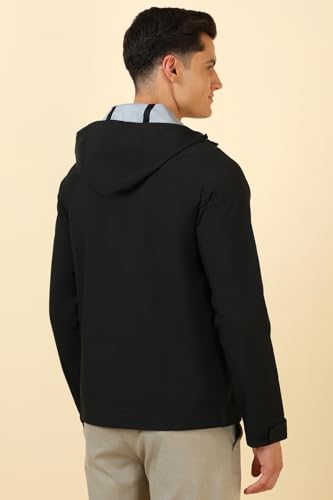 Allen Solly Men's A-Line Coat (ASJKLJRGF848032_Black