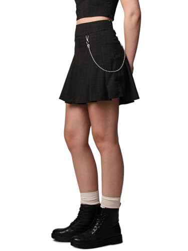 ONLY Women Solid Regular Fit Casual Black A-line Skirt