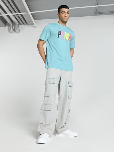 Puma Men's Graphic Print Regular Fit T-Shirt (630789_Porcelain