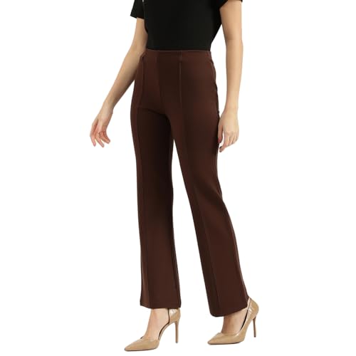 United Colors of Benetton Solid Bootcut Fit Leggings (Size: XL)-25P3PT1E9001I1Y0 Brown