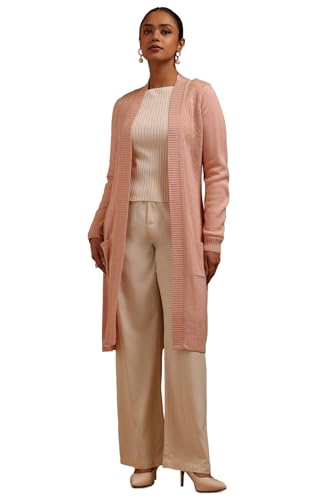 Soch Womens Peach Acrylic Knitted Winter Shrug