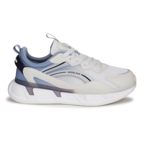 Woodland Men White/Blue Sneakers | Casual Shoes for Men, Outdoor Shoes, Comfortable Footwear, lace up Shoes, Durable Shoes