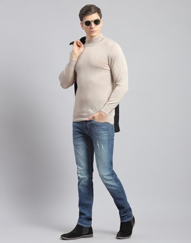 Monte Carlo Shell Solid T Neck Pullover | Warm Woolen Pullover for Men | Soft Comfortable Knitted Winter Wear Sweater for Men's
