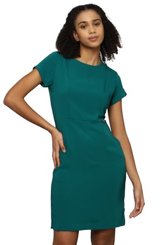 Allen Solly Women's Polyester Modern Mid-Thigh Length Dress (AHDRWRGF868103_Green