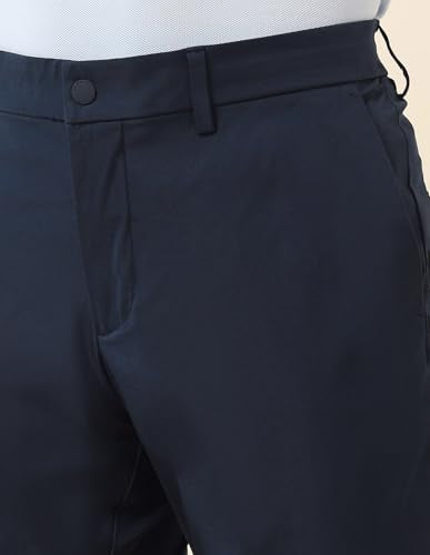 U.S.Polo Association Men's Solid Denver Slim Fit Trousers Blue