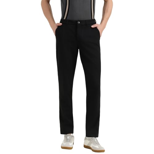 United Colors of Benetton Solid Slim Fit Trousers (Size:34)-01C4KTWB1055I10034 Black