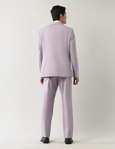 Arrow Men's Polyester Business Suit Pants Set (ARAJSU5531_Light Lavender