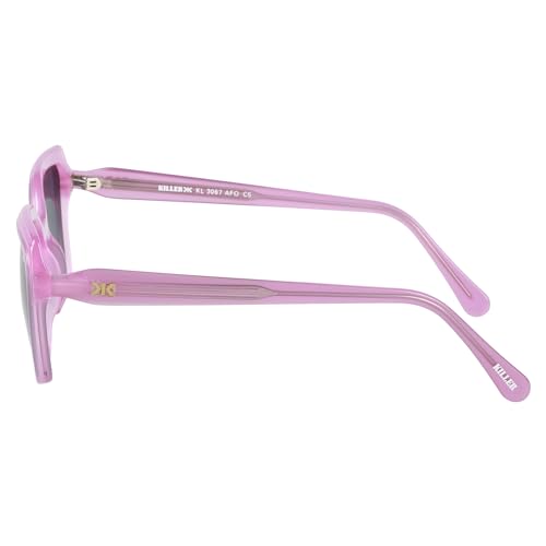 KILLER Women Sunglass - Round Shaped Polycarbonate Lens Sunglasses For Women & Girls (KL3067AFO), Color - Frame - Purple, Lens - Blue