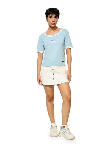 ONLY Women's Regular Light Blue T-Shirt
