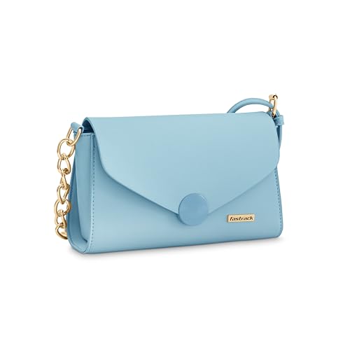 Fastrack Structured Monochrome Sling Bag for Women, Girls and Ladies | with Semi-Chain Strap