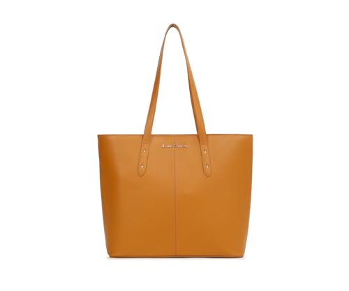 LOUIS STITCH Stylish Tan Tote Bag for Women | Ladies Oversized Shopper Tote Handbag with Zipper for Travel, College | LDB-VF1005-TOTTN