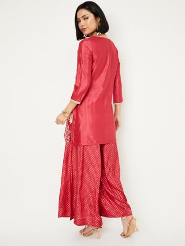 Max Women's Wool Kurta Set (CTKST53002B_RED