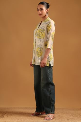 Soch Womens Beige Viscose Botanical Tunic