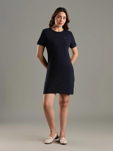 Tommy Hilfiger Cotton Crew Neck T-Shirt Dress Navy