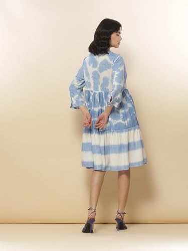 Label RITU KUMAR Blue Tie & Dye Short Dress