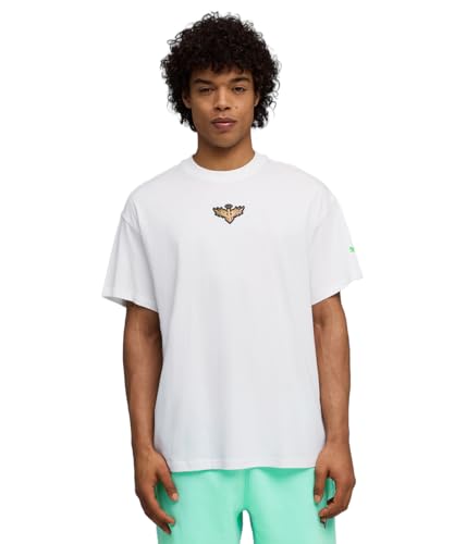 PUMA | Melo Alwayz On Men's Oversized Basketball Tee | White-Silver | L