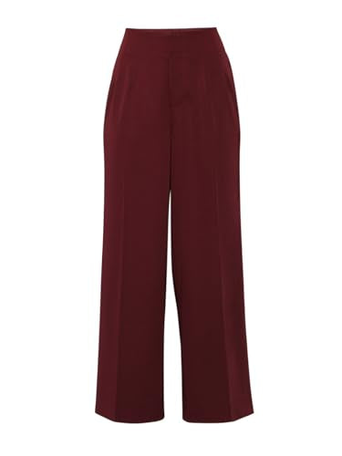 ONLY Women Flared High-Rise Maroon Pants