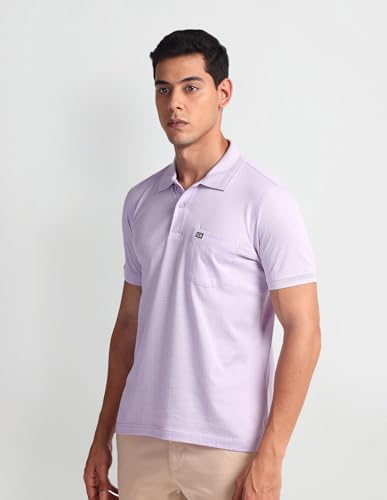Arrow Men's Regular Fit Polo Shirt (ASAHTS3469_Lavender