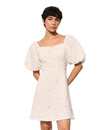 ONLY Women's Fit and Flare White Dress