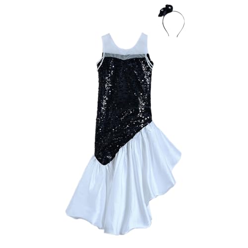 Hopscotch Girls Black Sleeveless Sequin Embellished Gown for Age (3-4 Years)