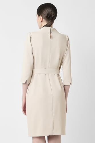 Van Heusen Women's Polyester Blend Modern Mid-Thigh Length Dress (VWDRCRGP516549_Beige