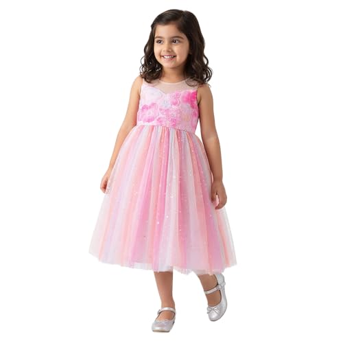 Hopscotch Girls Shimmer Dreams Gown in Pink Color for Age (5-6 Years)