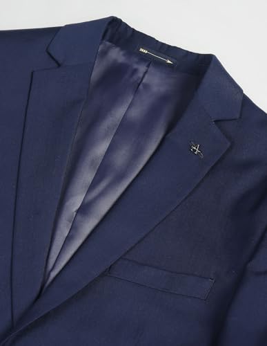 Arrow Men's Polyester Single Breasted Business Suit Pants Set (ARAGSU5587_Navy