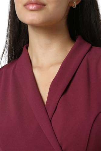 Women Maroon Solid Party Dress