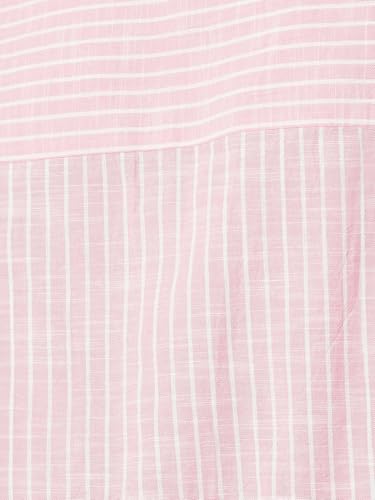 Max Women Striped Oversized Shirt (Pink_M)