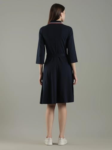 Cotton Polo Collar Shirt Dress