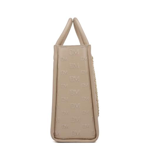 Da Milano Leather Book Tote for Women - White