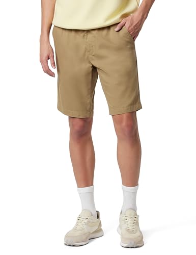 Jockey 1203 Men's Super Combed Mercerised Cotton Woven Fabric Straight Fit Solid Shorts with Side Pockets_Sepia Tint_XL