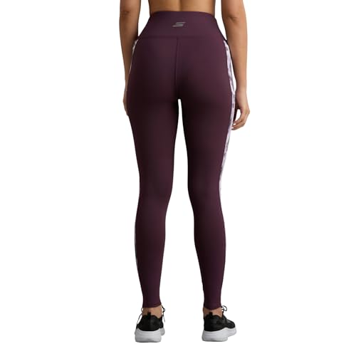 Skechers Women Printed Panel DEEP Purple Leggings