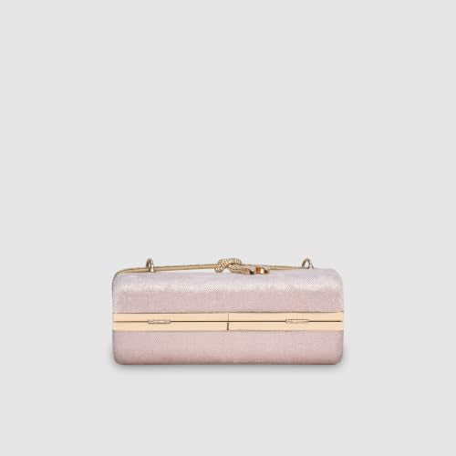 ESBEDA Babypink Color Crystal Belt Top Handle Clutch