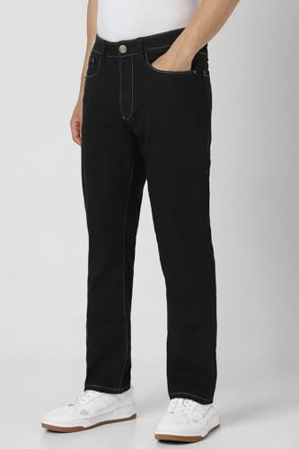 Van Heusen Men's Regular Jeans (VXDNCBTFR18661_Black