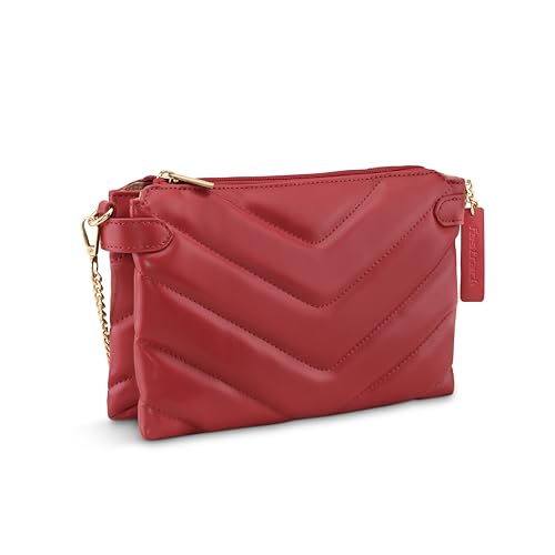 Fastrack Quilted Arm Candy Bag | Detachable Straps with Metallic Detailing Sling Bag for Women, Girls and Ladies