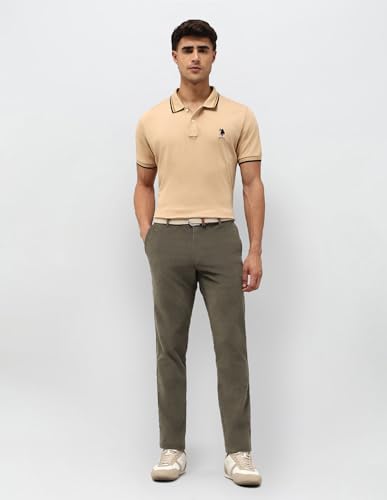 U.S.Polo Association Men's Denver Slim Fit Corduroy Trousers (USTRO018D_Green_40)