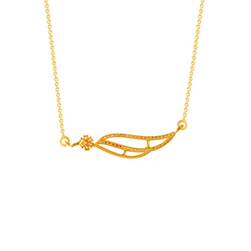P.C. Chandra Jewellers 14k (585) Yellow Gold and American Diamond Pendant for Women