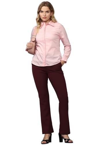 Allen Solly Women Pink Solid Long Sleeves Shirt