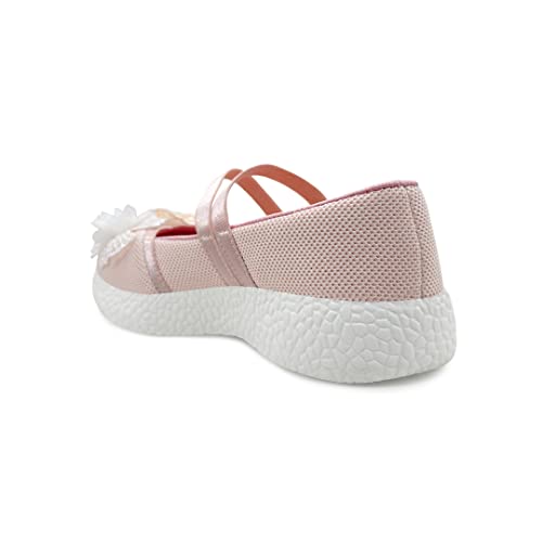 KazarMax Girls Butterfly Ballet Flat Ballerina (Peach, 11 UK)