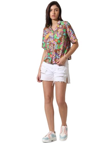 ONLY Women Printed Cotton Loose Fit Multicolor Shirt