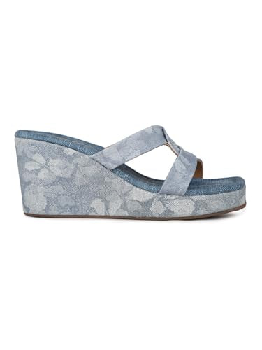 Inc.5 Womens Blue Casual Solid Round Toe Wedge Heels