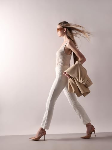 VERO MODA Women's Bootcut Fit High Rise White Jeans