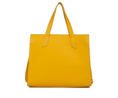 LOUIS STITCH Stylish Yellow Handbag for Women | Ladies Satchel Handbag for Travel, Office, College (LS-LDB-VF1039-HBYL)