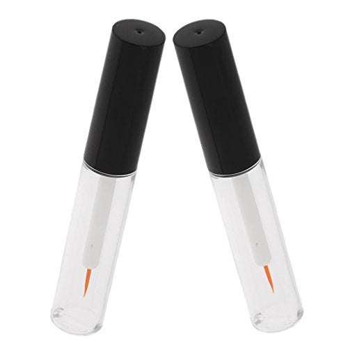 ELBME® 2pcs 4ml Refillable Empty Clear Acrylic Eyeliner Vials Tube Eyelash Growth Oil/Mascara/Eye Gloss Liquid Bottle Container with Brush - Makeup Eyelash Glue Tube