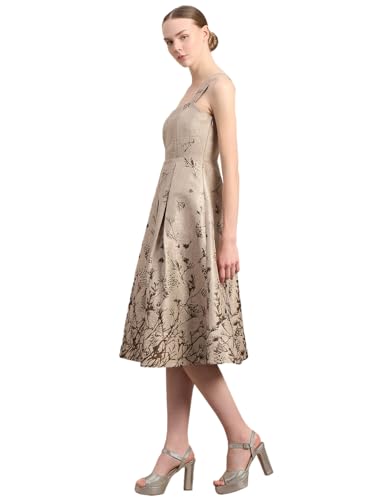VERO MODA Women's Fit and Flare Beige Dress