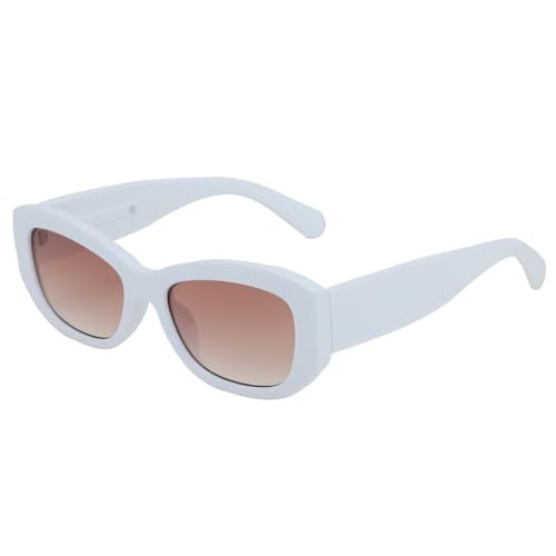 Carlton London White Toned with Polycarbonate UV Protected Lens Rectangle Sunglass for women