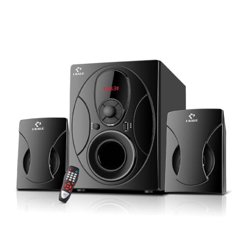 IKALL IK44 2.1 Bluetooth Home Theatre Speaker System - High Power Sound, Remote, Elegant Design (Black)